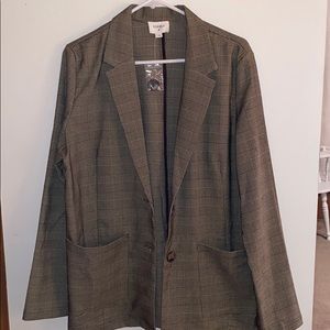 NEW Everly Plaid Oversized Blazer, Sz L